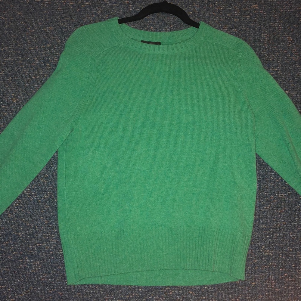 Long sleeved green wool sweater